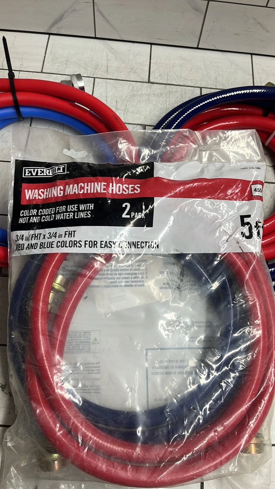 3-Pair Everbilt HRBFIL03EB-J Washing Machine Fill Hose 3/4" FIP x 3/4" FIP x 60"