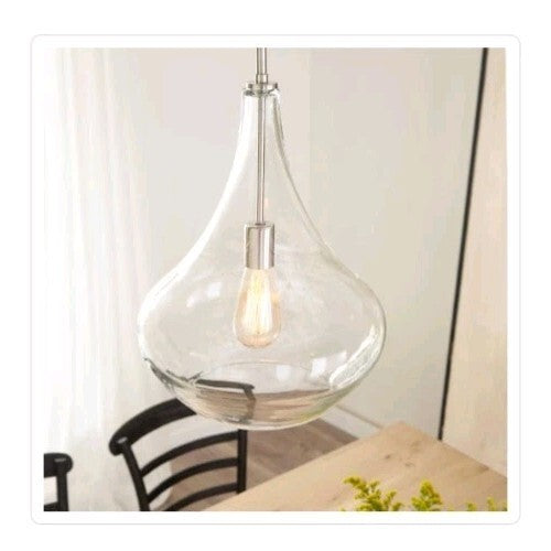 Sea Gull Lighting Mora 1 Light Pendant In Brushed Nickel Finish Clear Shade OB