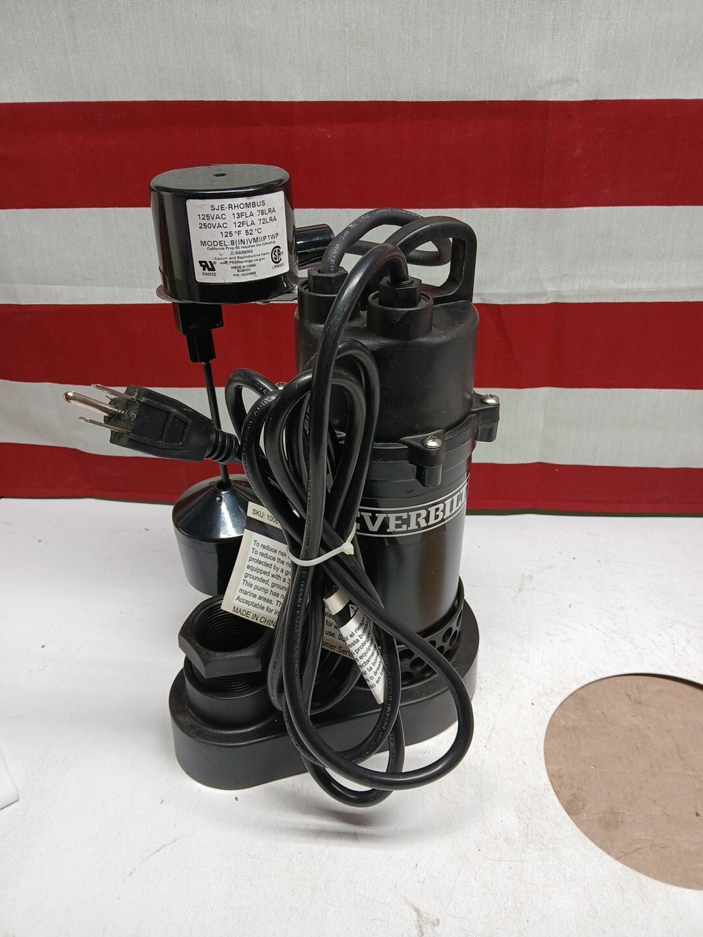 Everbilt 1/4 HP Aluminum Sump Pump Vertical Switch