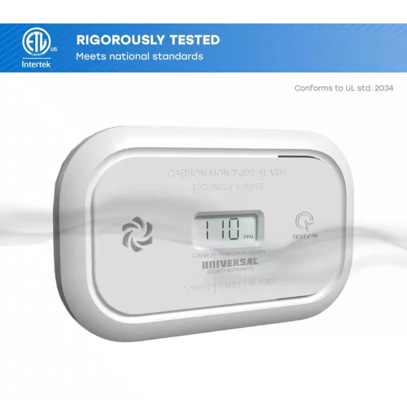 AA Battery Powered Carbon Monoxide Detector with Digital Display NEW