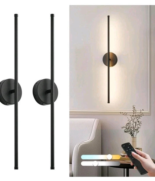 2-PACK Battery Operated Wall Sconces with Remote 3 Color Temps 350° Rotate OB