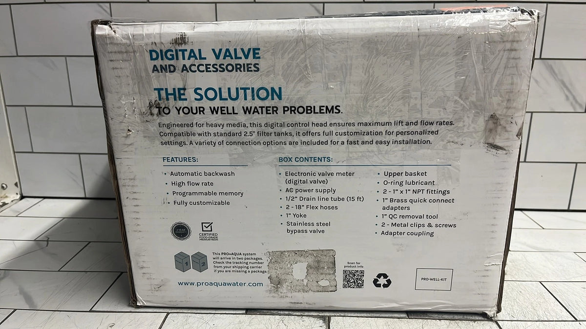 PRO+AQUA PRO-WELL-KIT Whole House Well Water Filtration DIGITAL VALVE New OB