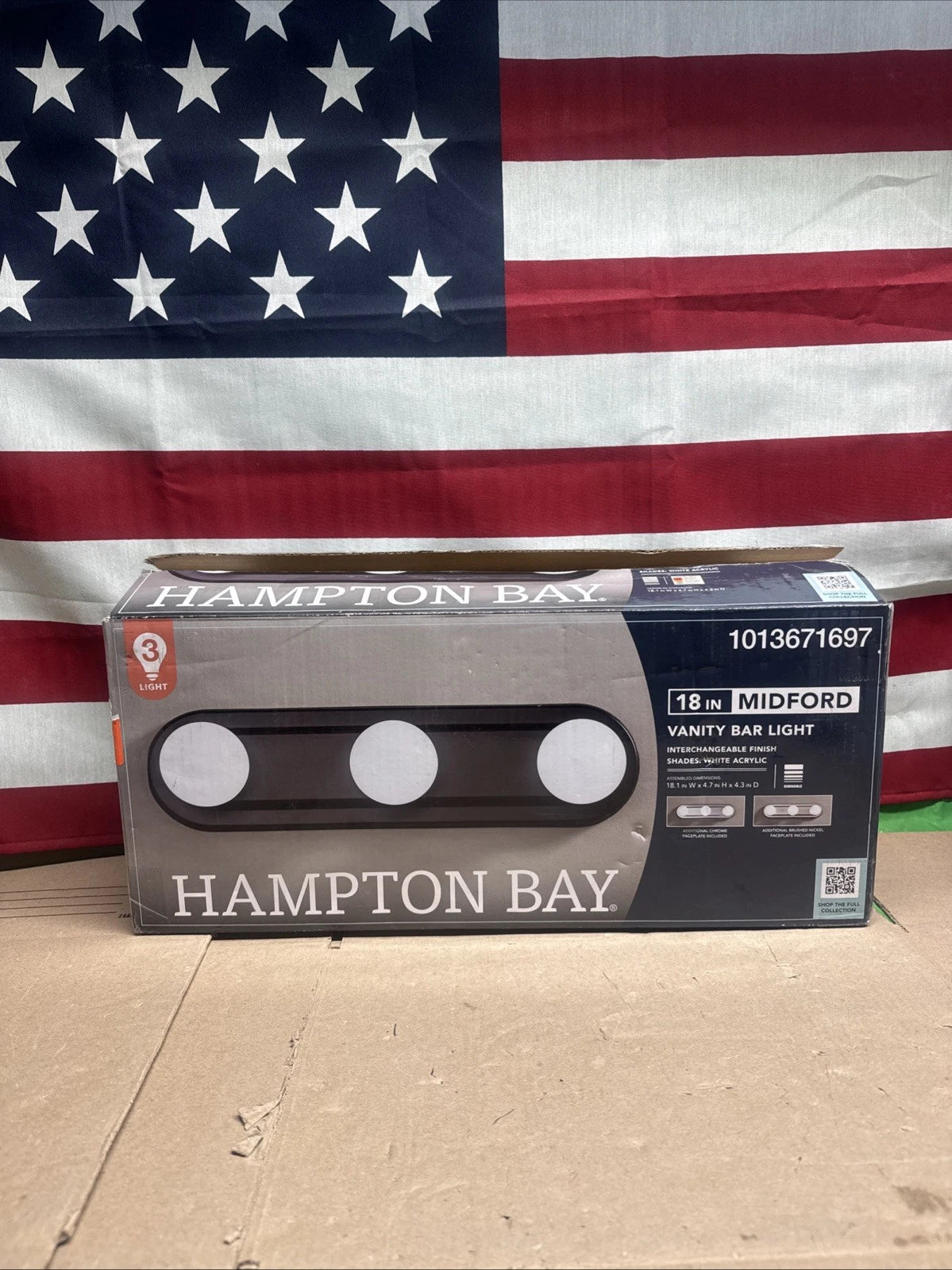 Hampton Bay Midford 18 in. 3-Light LED 5CCT Vanity Light