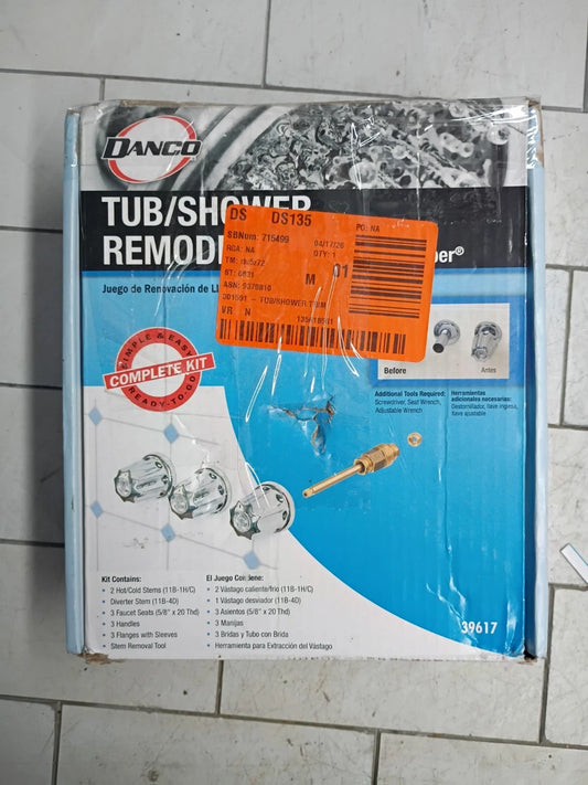 Gerber Tub/Shower 3-Handle Remodeling Kit in Chrome.,. OPEN BOX.