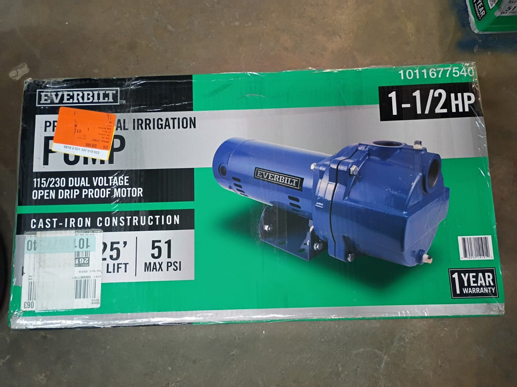 Everbilt HDLS15, 1-1/2 HP Cast Iron Lawn Irrigation Pump PARTS ONLY
