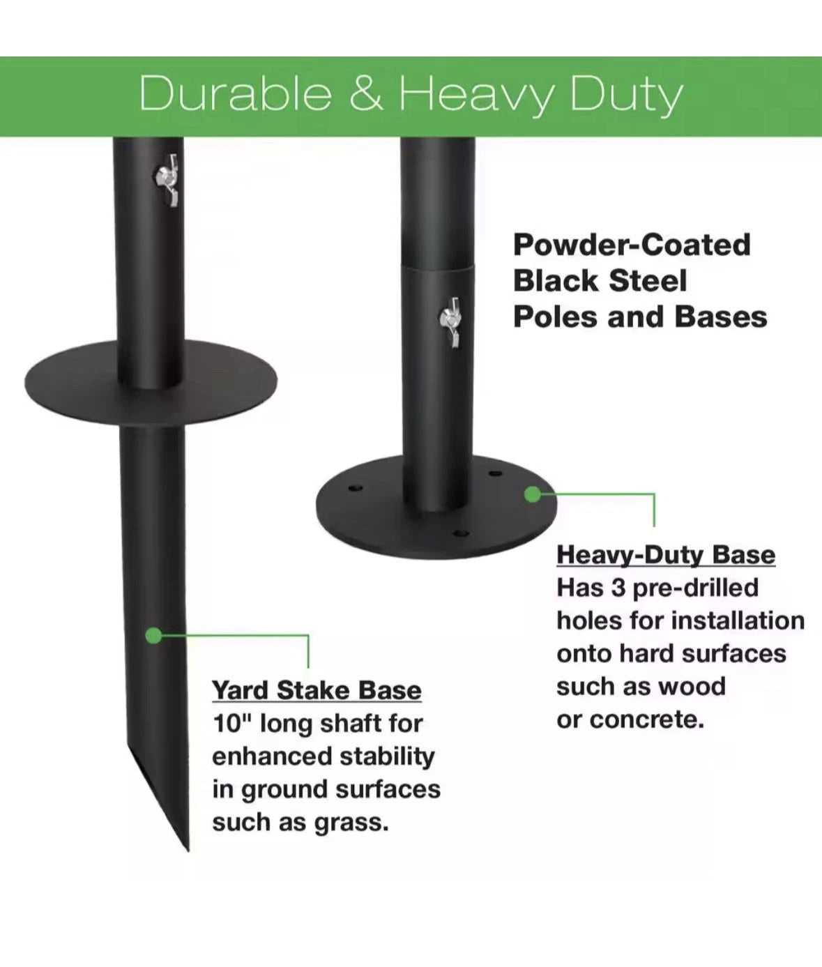 Two 10 ft. String Light Poles, Black