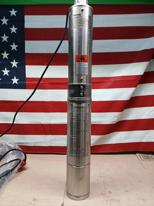 VEVOR Deep Well Submersible Pump, 0.5HP 230V/60Hz, 28gpm 167ft Head, with...