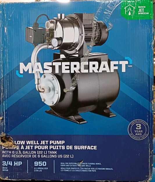 Mastercraft 3/4-HP Shallow Well Electric Jet Pump (Model 062-3428-8) 115V OB
