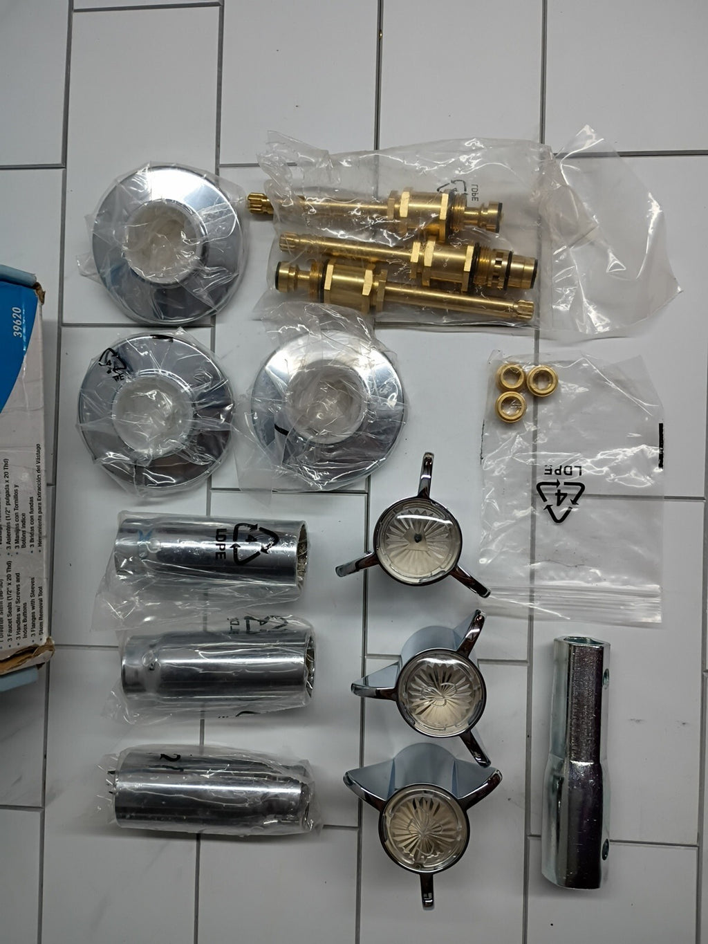 1pk Danco 39620 Tub/Shower 3-Handle Remodeling Trim Kit in Chrome for Sayco
