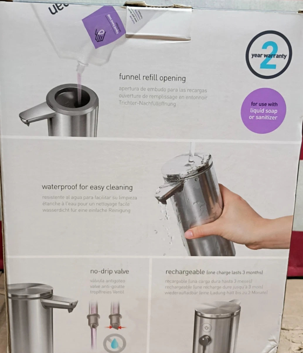 Simple Human Liquid Soap or Sanitizer Dispenser with Sensor Pump Nib Open Box