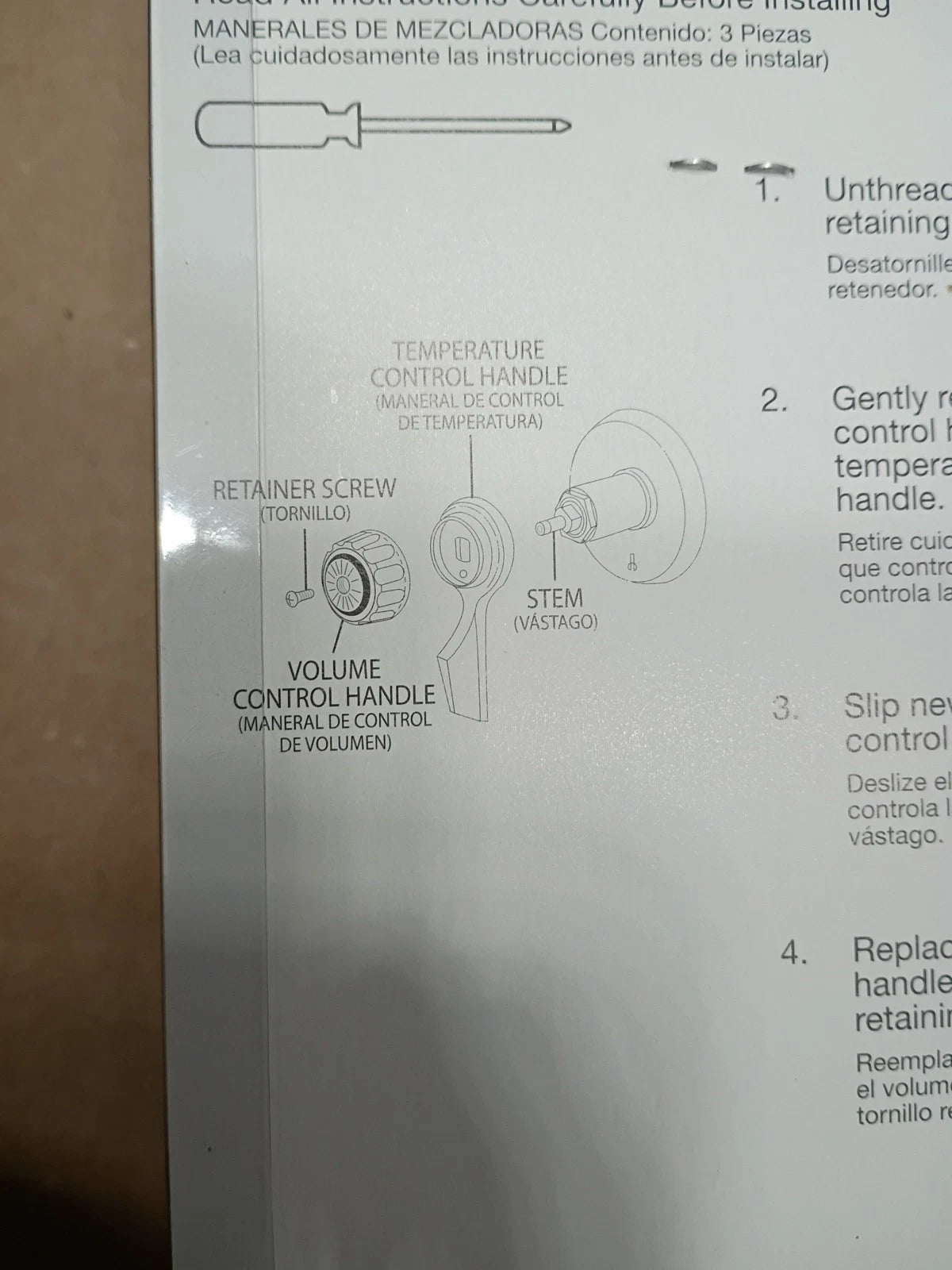 3PCK Mixet tub shower single lever handles mxt14 ome #MRH/mlh lever handles