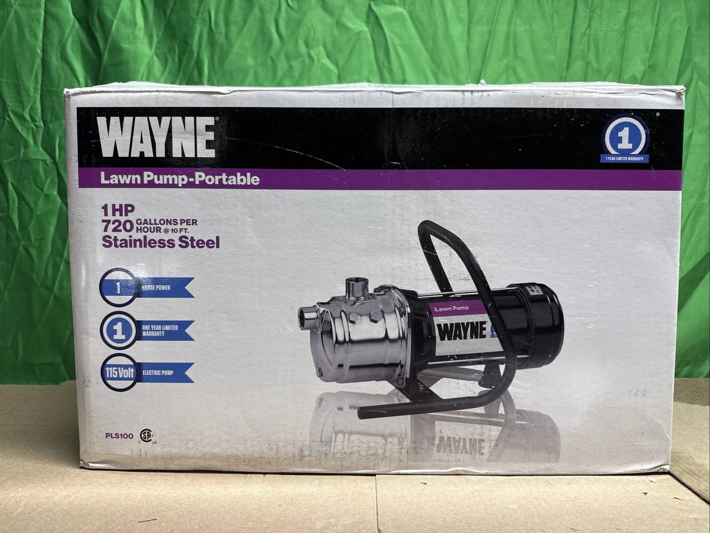 Wayne PLS100 14.1 GPM 60 PSI 120V Stainless Steel Portable Sprinkling Pump 1 HP