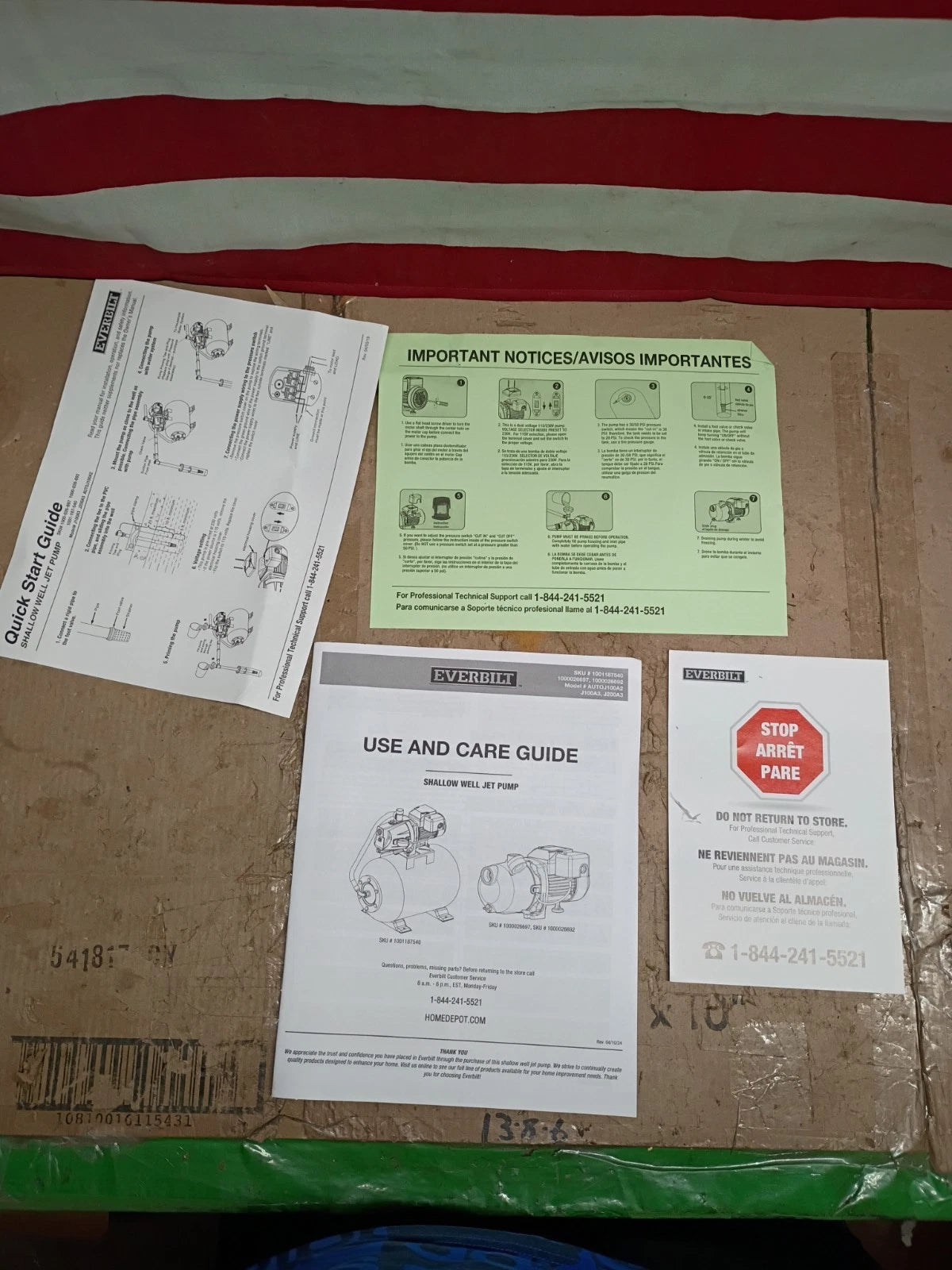 Everbilt 1/2HP Jet Pump/Tank Combo Cast iron with 6 Gallon Tank Open box