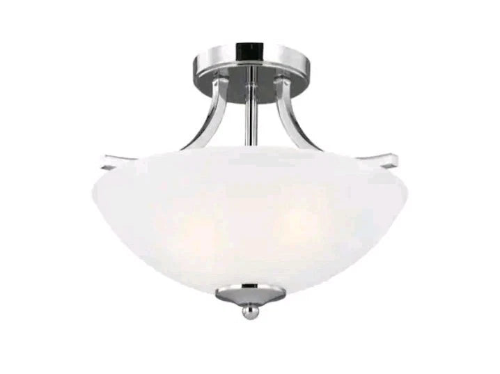 Gen. Lighting 7716502EN3-05 Geary 2-Light 14" LED Semi-Flush Ceiling Fixture OB
