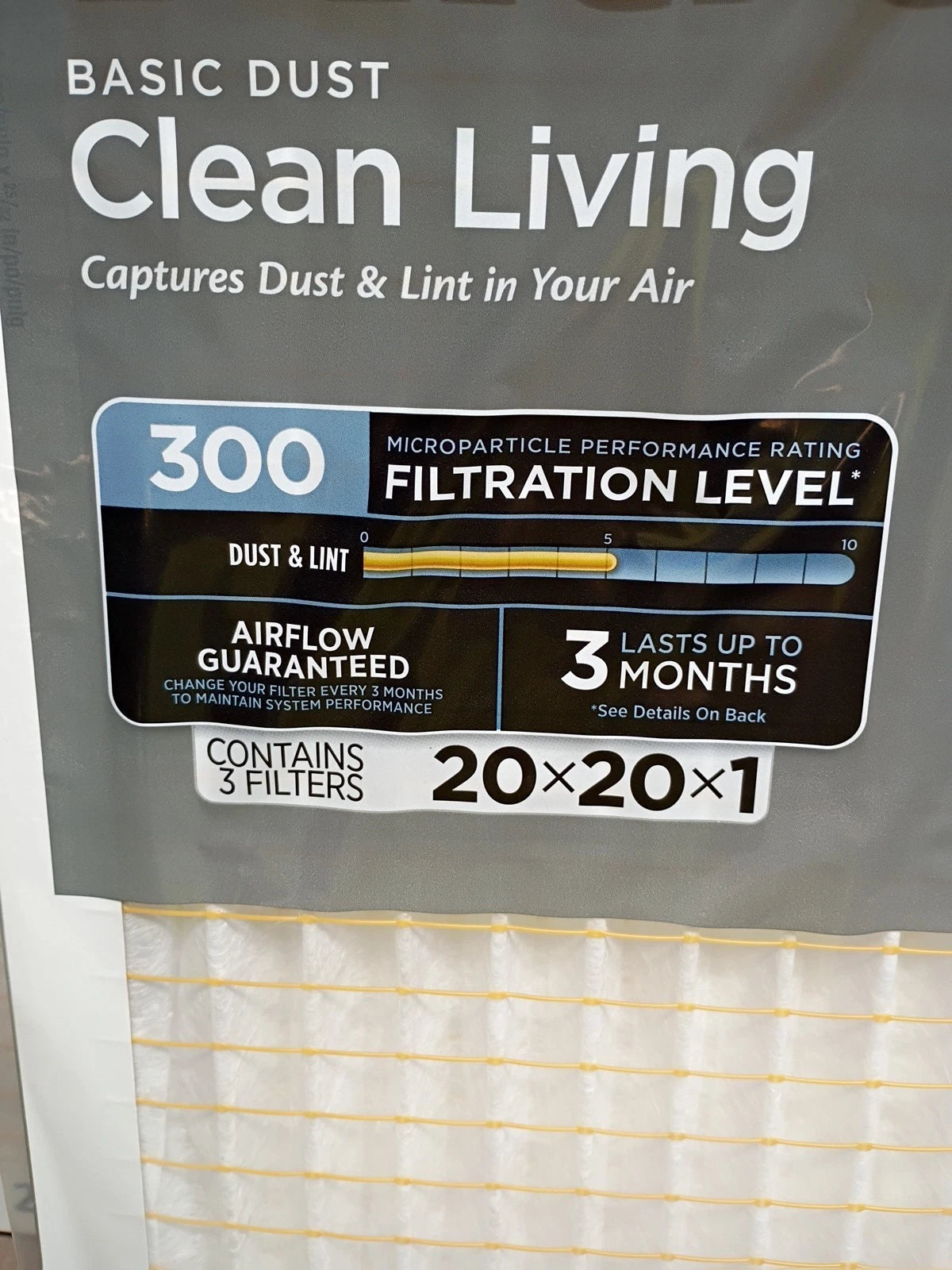 3M Filtrete 20x20x1 Air Filter MPR 300 Basic Dust Clean Living 6-Pack Brand New