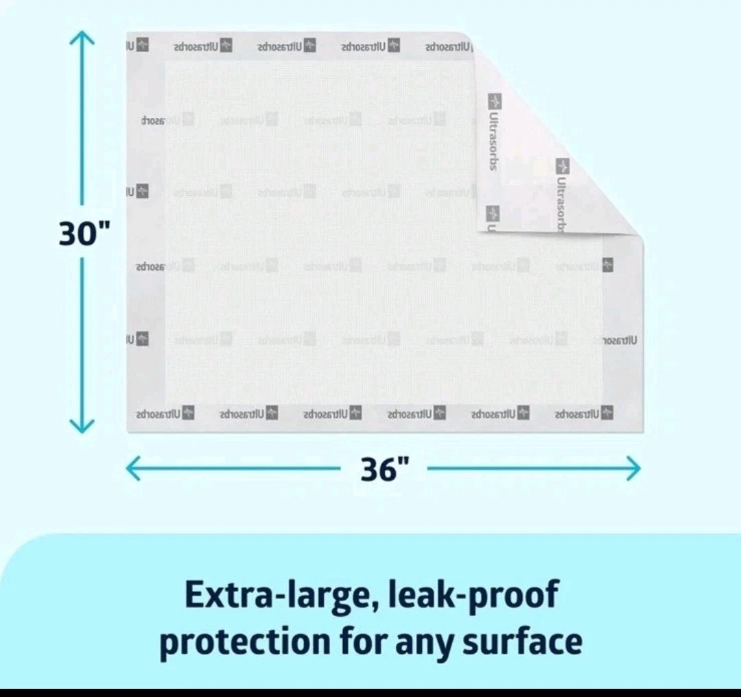Medline Ultrasorbs Premium Disposable Underpads Large Bed Pads 25 qt 30 x 36in.