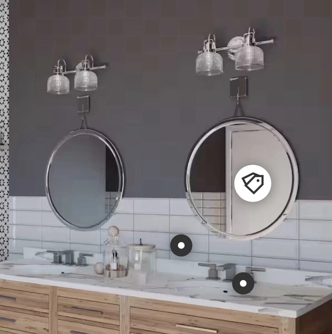 Archie Collection 2-Light Clear Double Prismatic Tools & Home Improvement