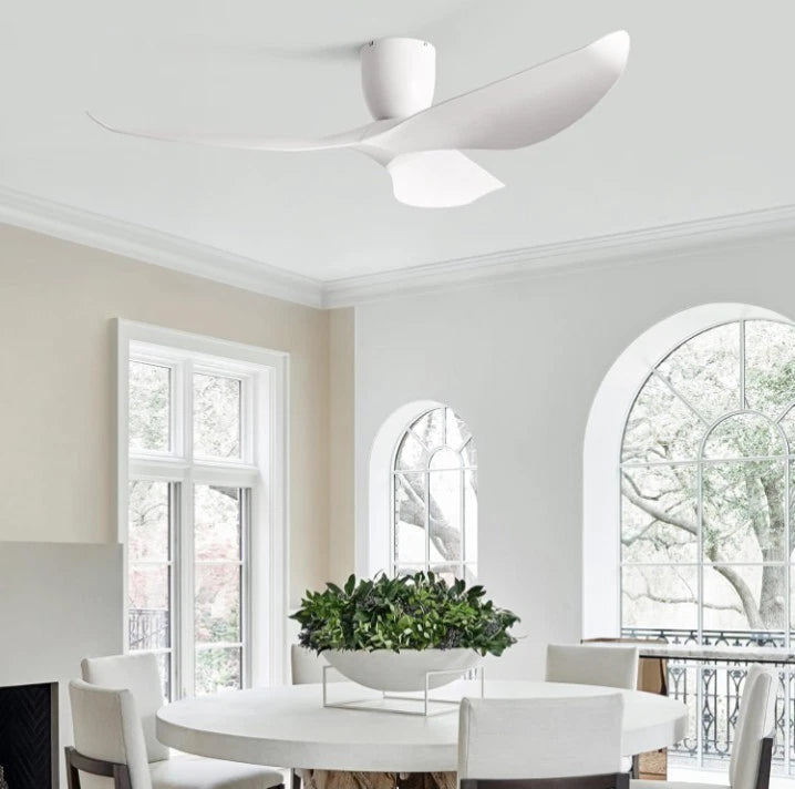 60-Inch Ceiling Fan Without Light, Modern Low-Profile Flush Mount Fan with...