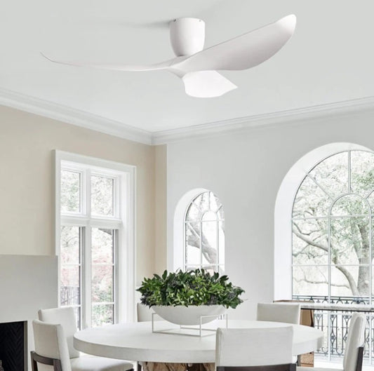 60-Inch Ceiling Fan Without Light, Modern Low-Profile Flush Mount Fan with...