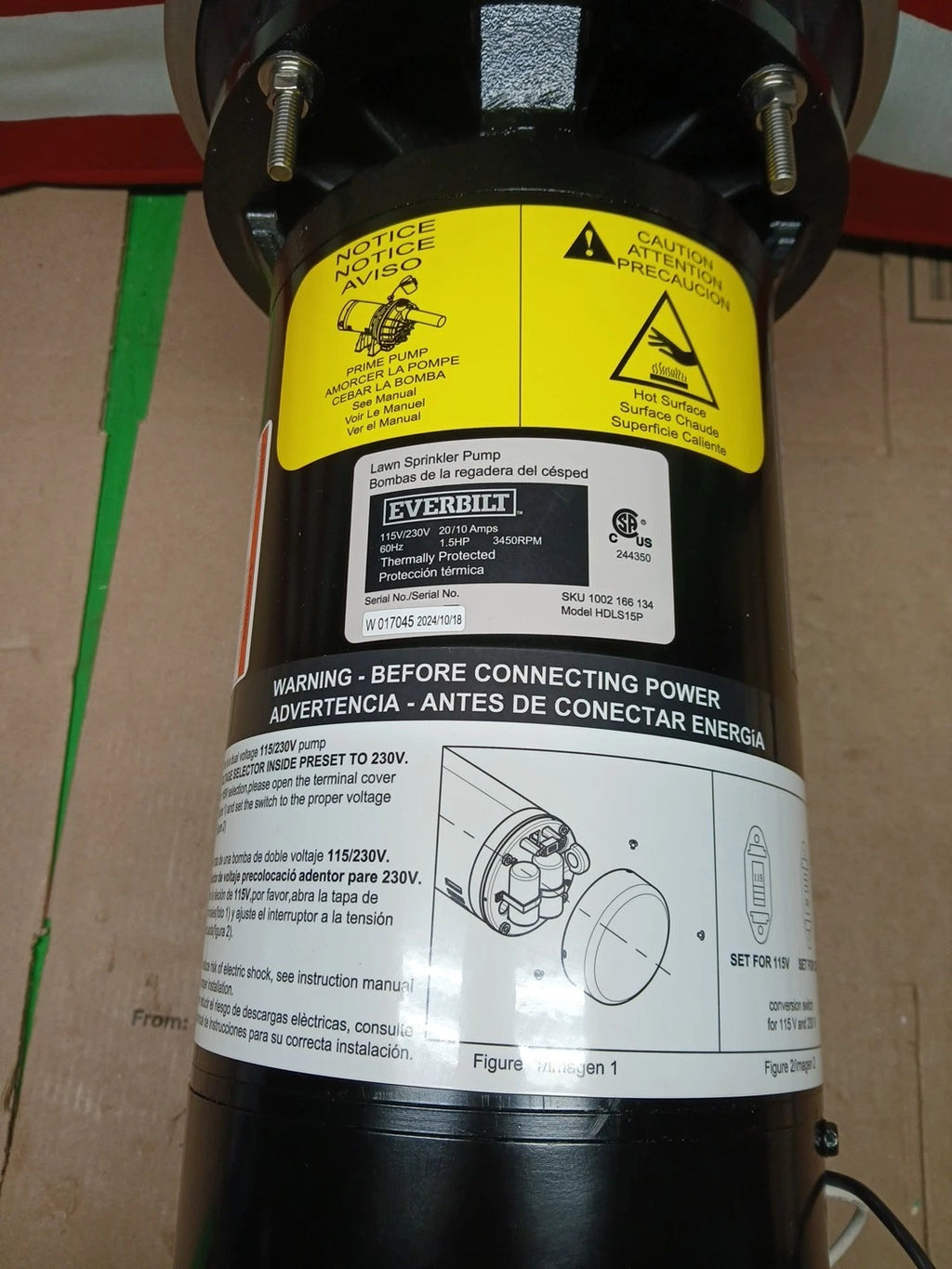 Everbilt Lawn Irrigation Pump Plastic 1-1/2HP HDLS15P