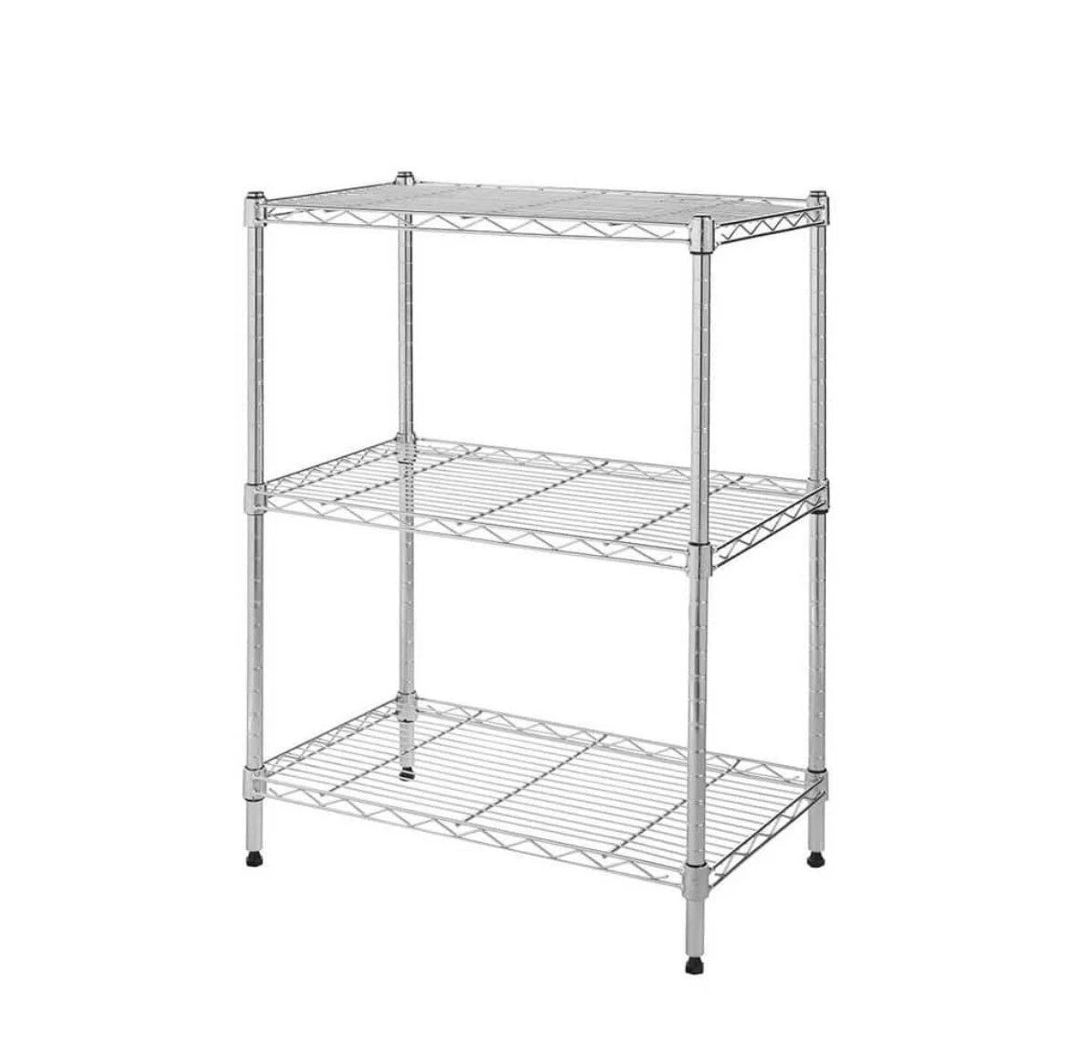 HDX 3-Tier Steel Wire Shelving Unit in Chrome (24 in. W x 30 in. H x 14 in. D)