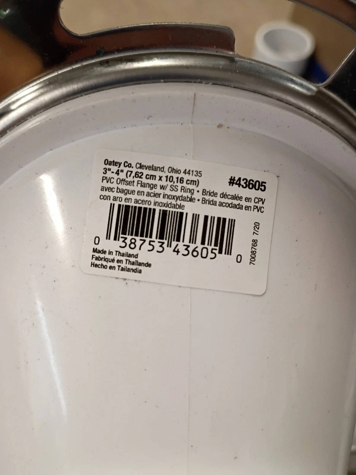 Lot Of 13 Oatey 43605 3" PVC Open Offset Toilet Flange with Stainless Steel Ring