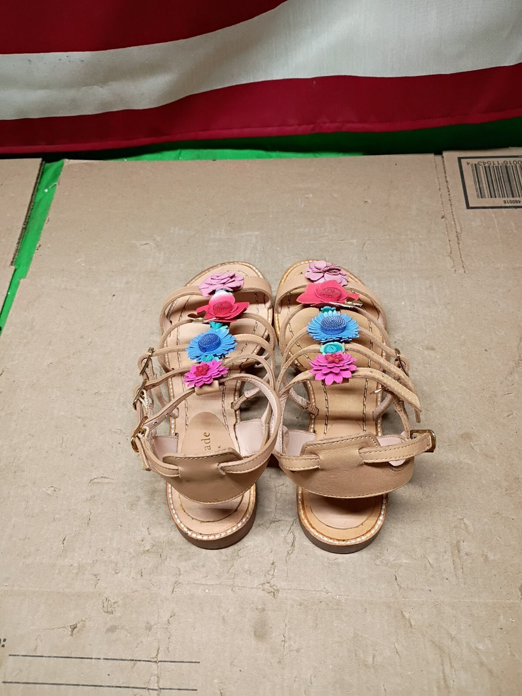 Kate Spade New York Sadia floral embellished sandal 7M Natural Color