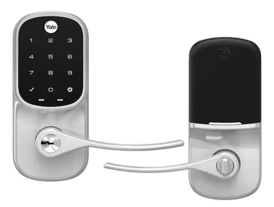 Door Lever Lock with Touchscreen Keypad; Satin Nickel NEW OPEN BOX
