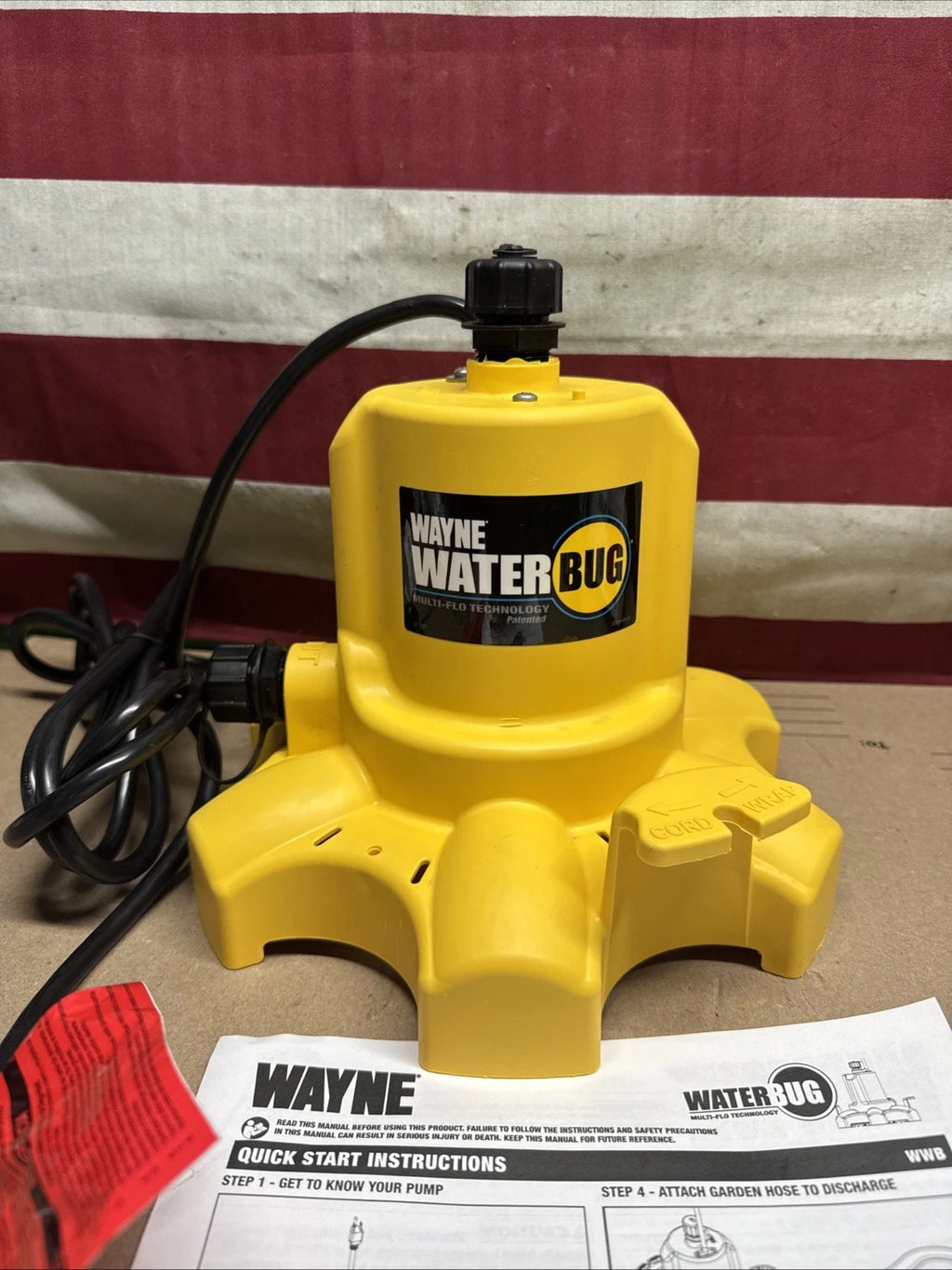 Wayne 1/6 HP WaterBUG Submersible Utility Pump with Multi-Flo Technology USED..