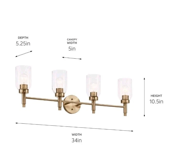 4 Light Kichler 55186 Madden 34"W Vanity Light - Bronze