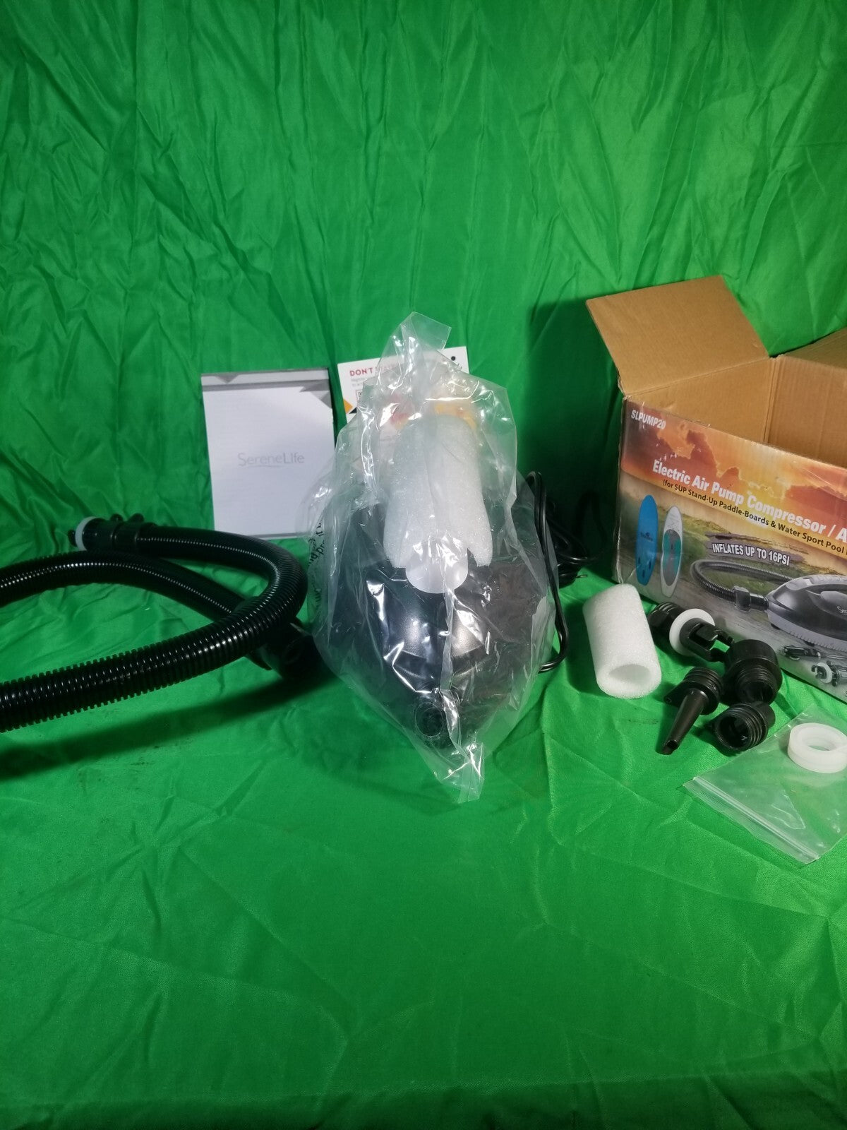 SereneLife Electric Air Pump for SUP Inflatables Quick Inflator SLPUMP20