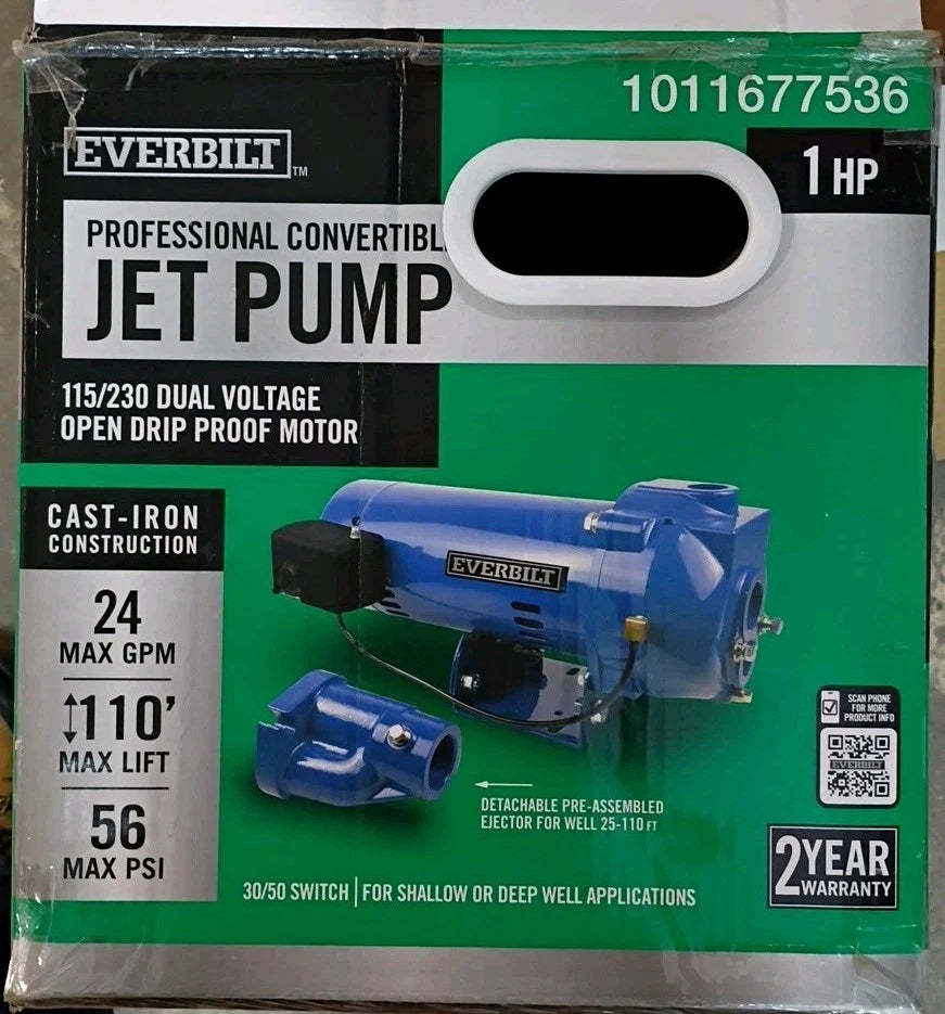 Everbilt HDCWJ10, 1 HP Professional Convertible Jet Pump 24 GPM, Parts Only,
