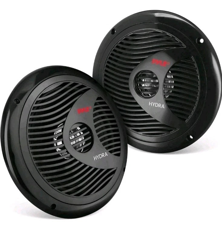 2-PK Pyle 6.5 Inch Dual Marine Speakers 2 Way Waterproof Weather Resistant 150W