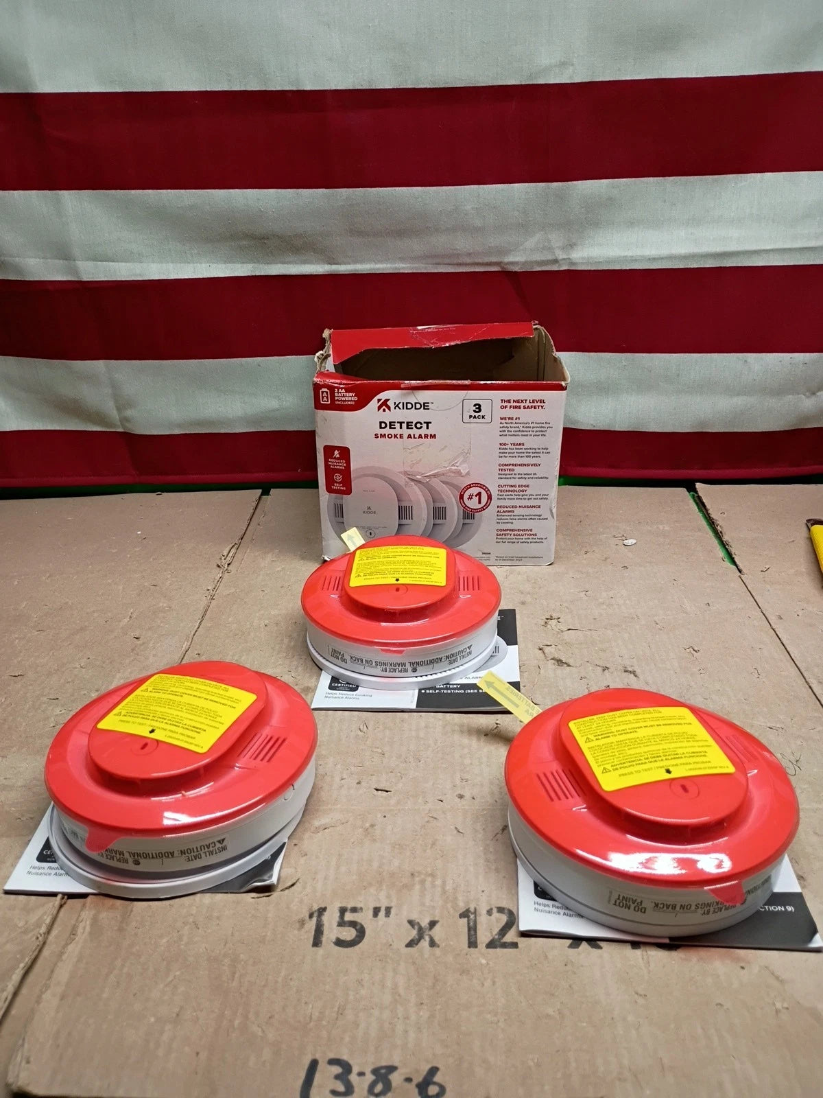 3Pk Kidde 20SDR AA Battery Powered Smoke Detector with Photoelectric Sensor OB