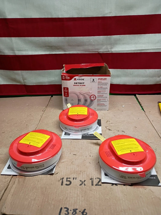 3Pk Kidde 20SDR AA Battery Powered Smoke Detector with Photoelectric Sensor OB