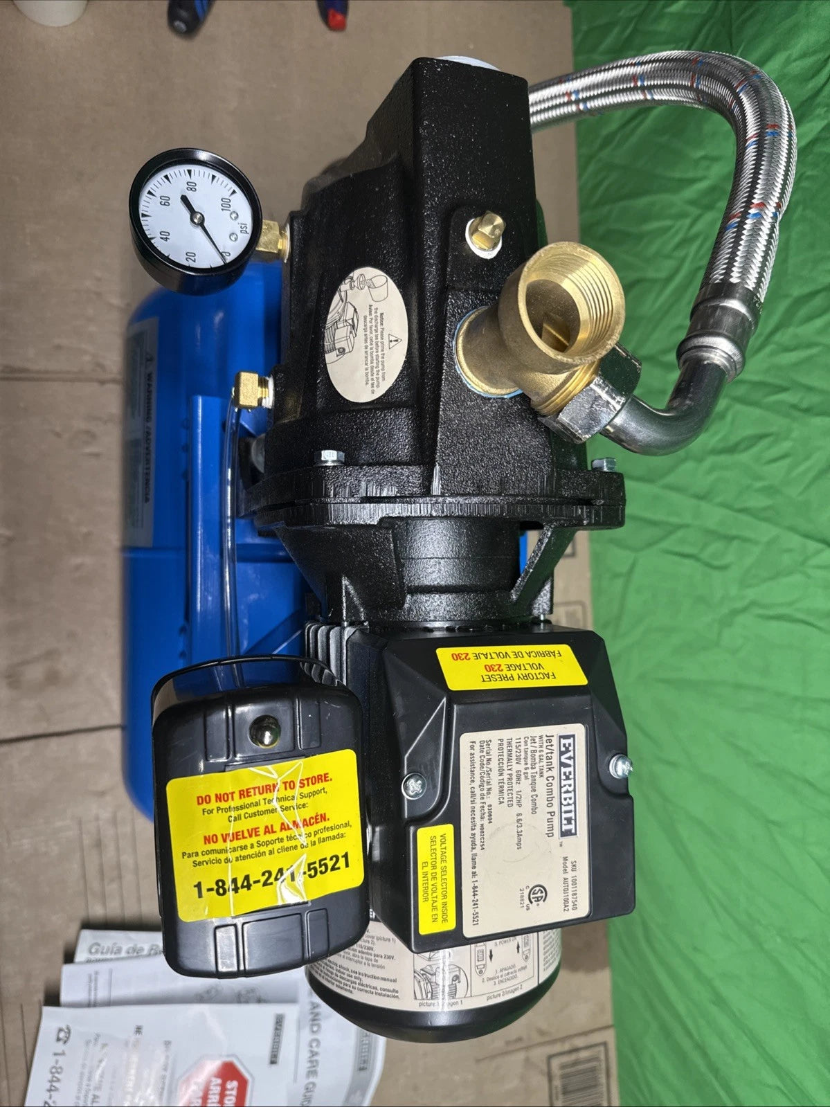 Everbilt 1/2HP Jet Pump/Tank Combo Cast iron with 6 Gallon Tank NewOB