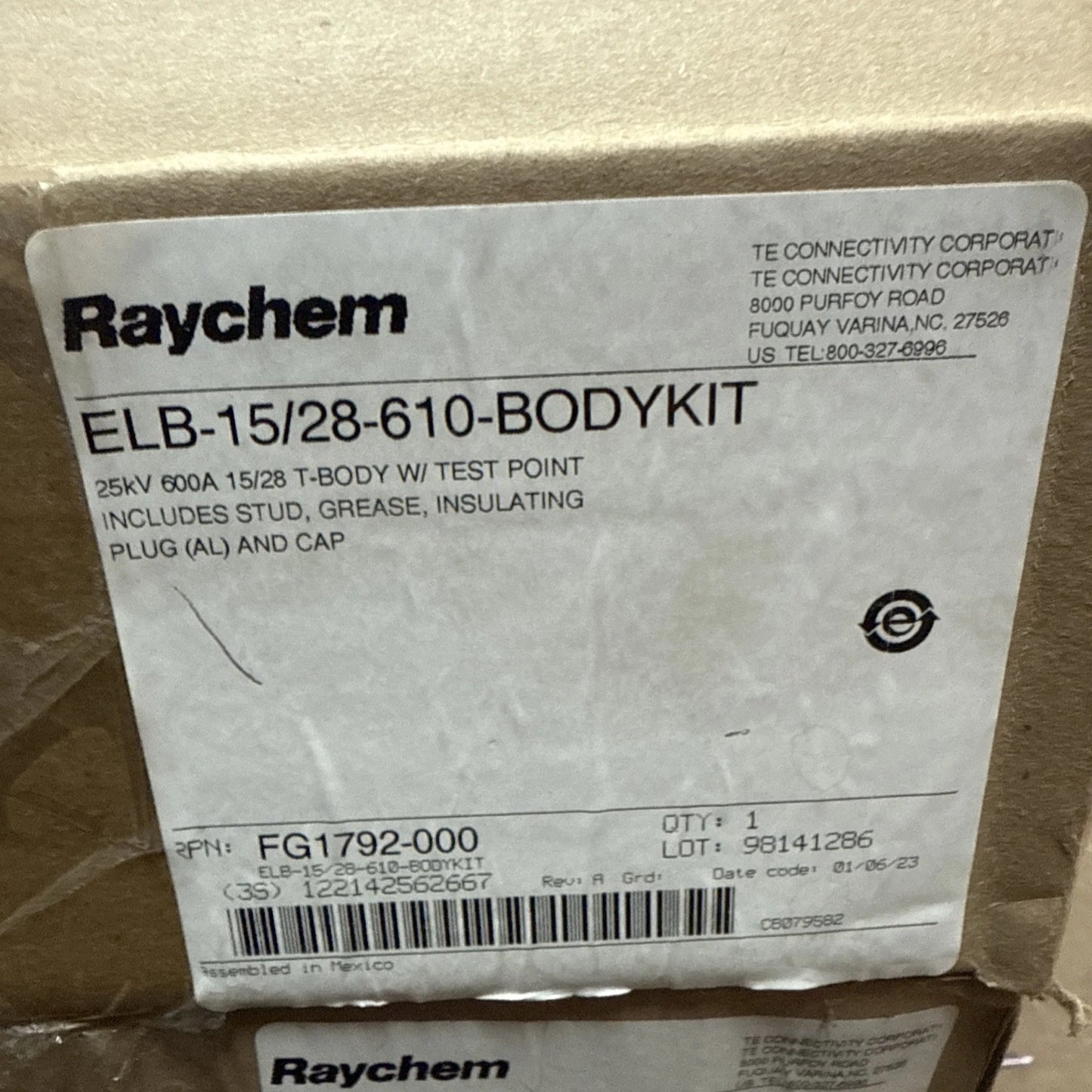 Tyco Electronics ELB-15/28-610 Dead Break Elbow Kit 25kV 600A