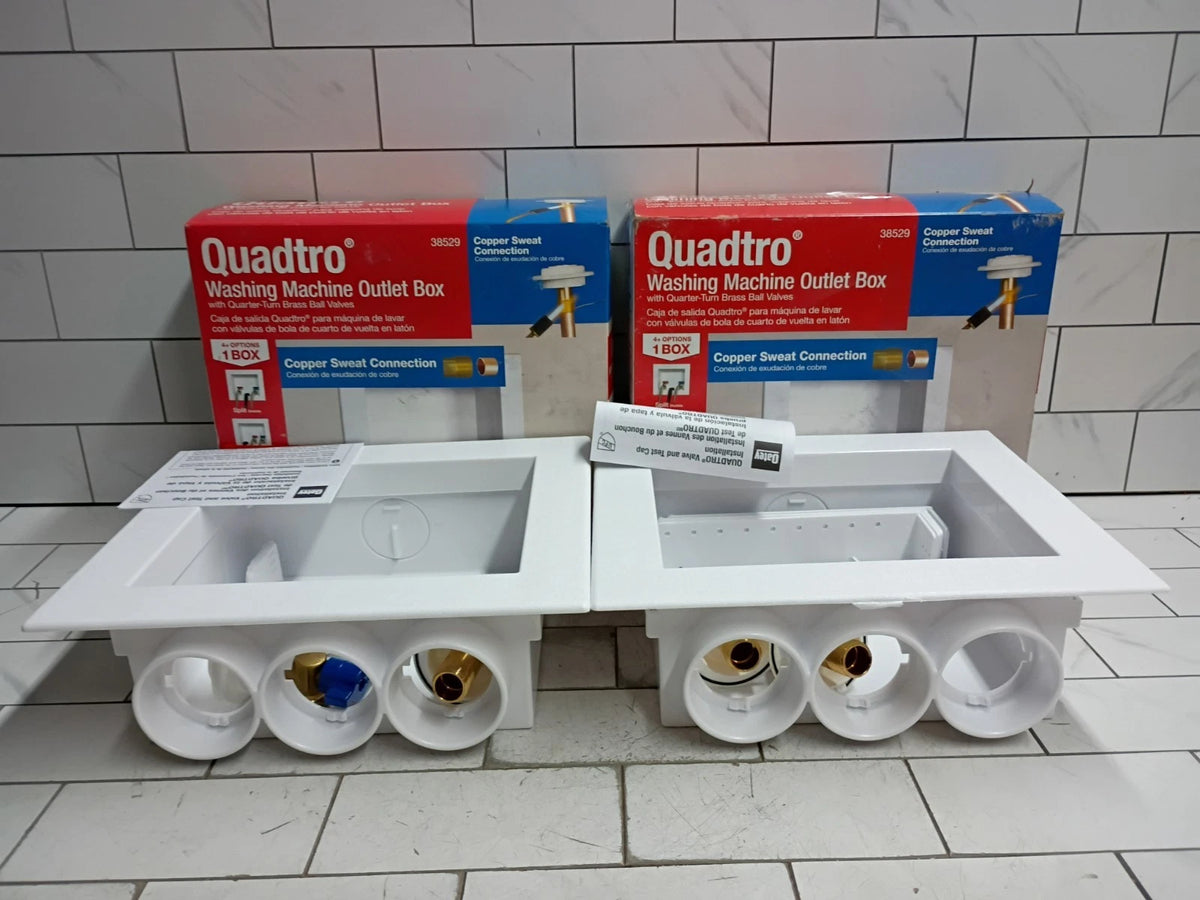 (2 Pack) Oatey 38529 Washing Machine Center Drain Outlet Box With Swt Valves OB