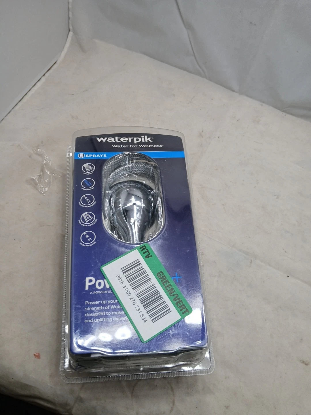Waterpik TAV-553E 5-Spray Wall Mount Round Handheld Shower Head in Chrome NEW
