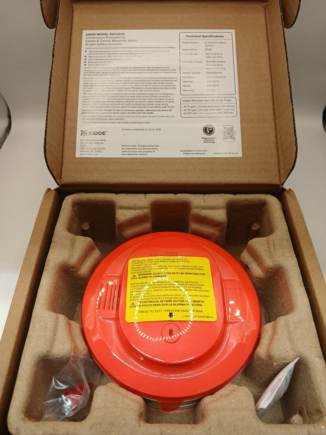 Kidde Smoke & Carbon Monoxide Alarm 30CUD10