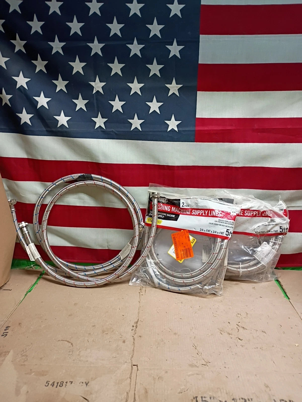 3-2PACKS Everbilt - Washing Machine Supply Lines - 5 Ft - 3/4 in FHT Stainless