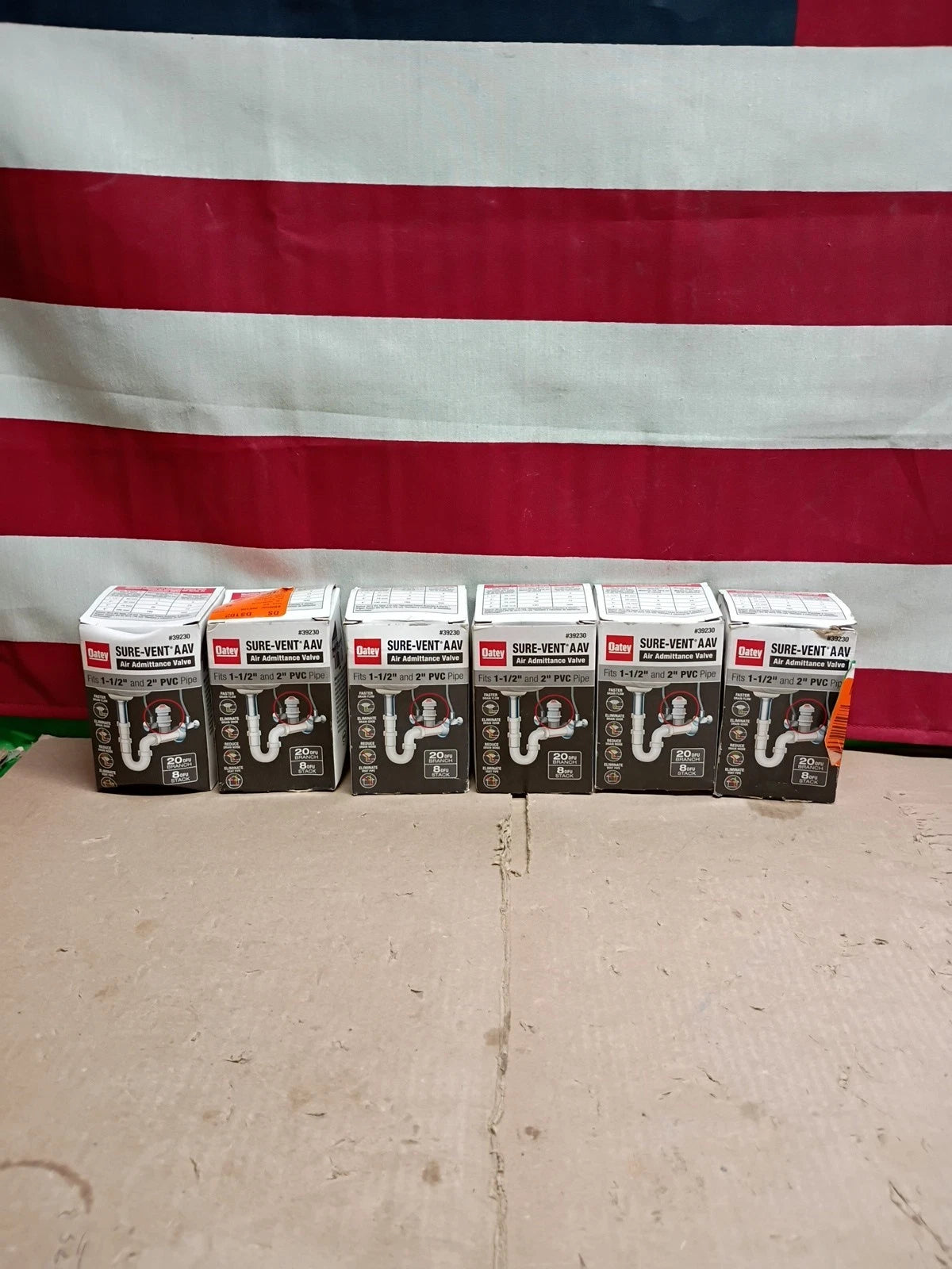 6pk OATEY 39230 1" 1/2 - 2" SURE VENT PLUMBING AIR ADMITTANCE PVC