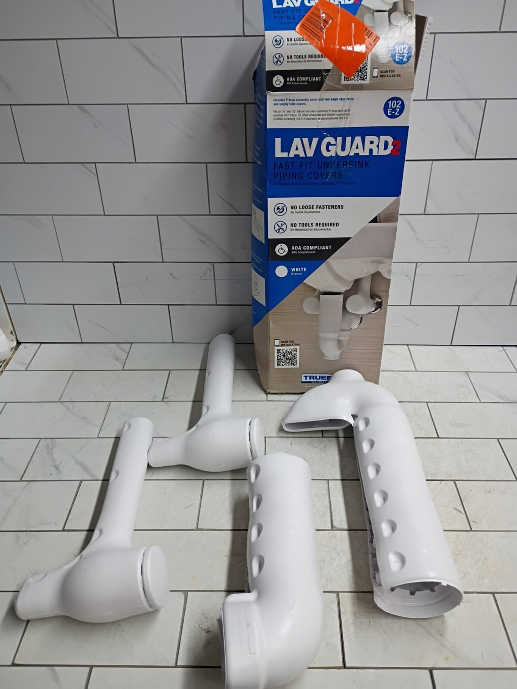 2pk TrueBro Lav Guard2 102 E-Z Fast Fit Undersink Piping Covers Open Box..