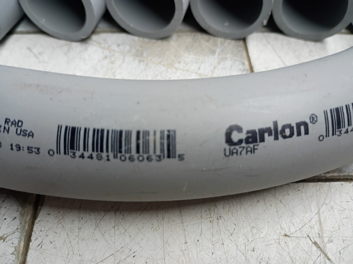 Carlon UA7AF 1 inch PVC Schedule 40 Conduit Elbow Gray 45 Degree Bend Angle