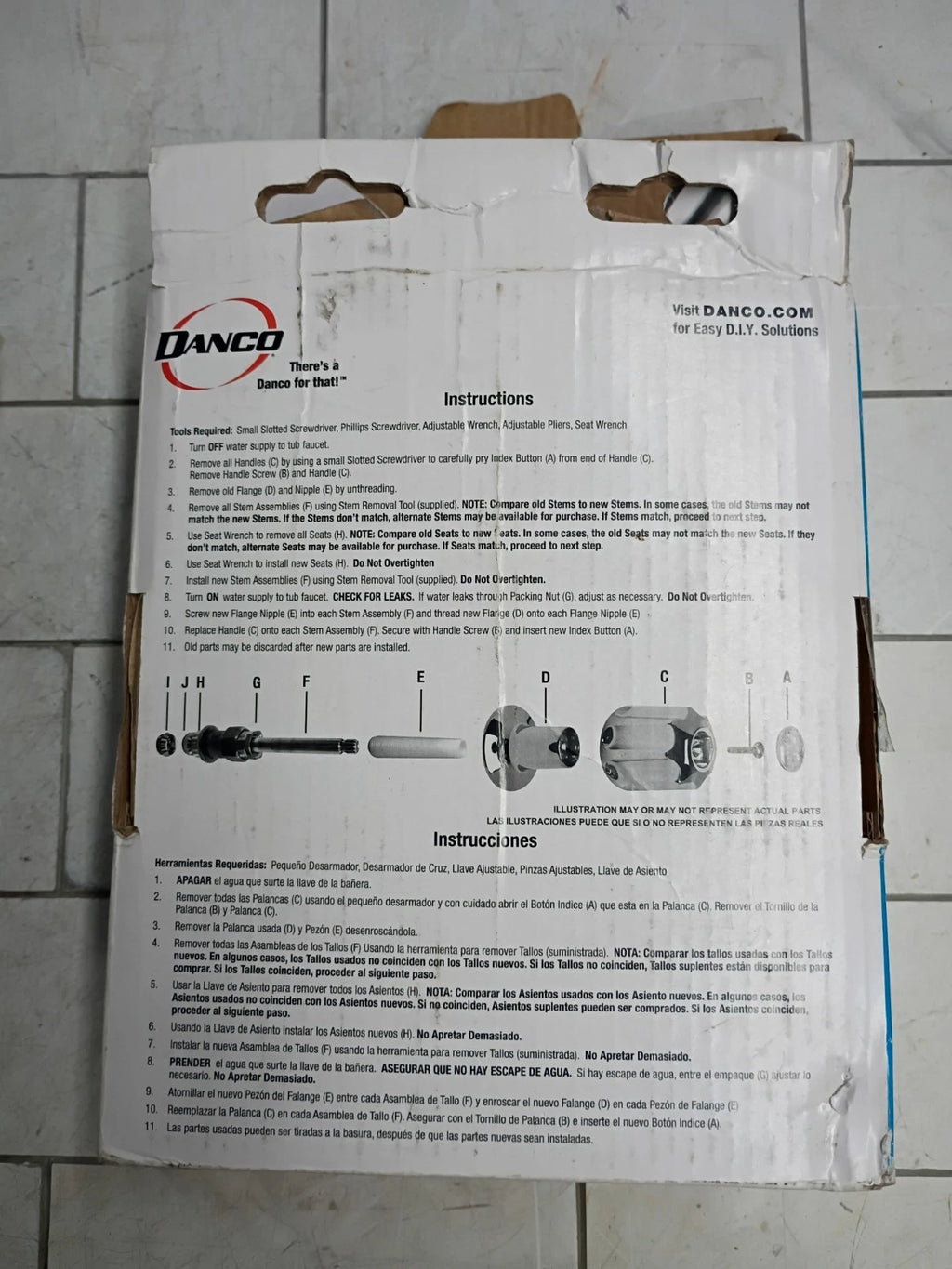1pk Danco 39630 Tub Shower Rebuild Kit For Pfister. - OPEN BOX Complete Set