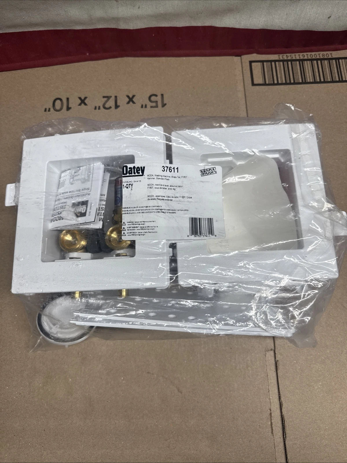 OATEY MODA 37611 Washing Machine Outlet Box 1/2” W/ Arestors