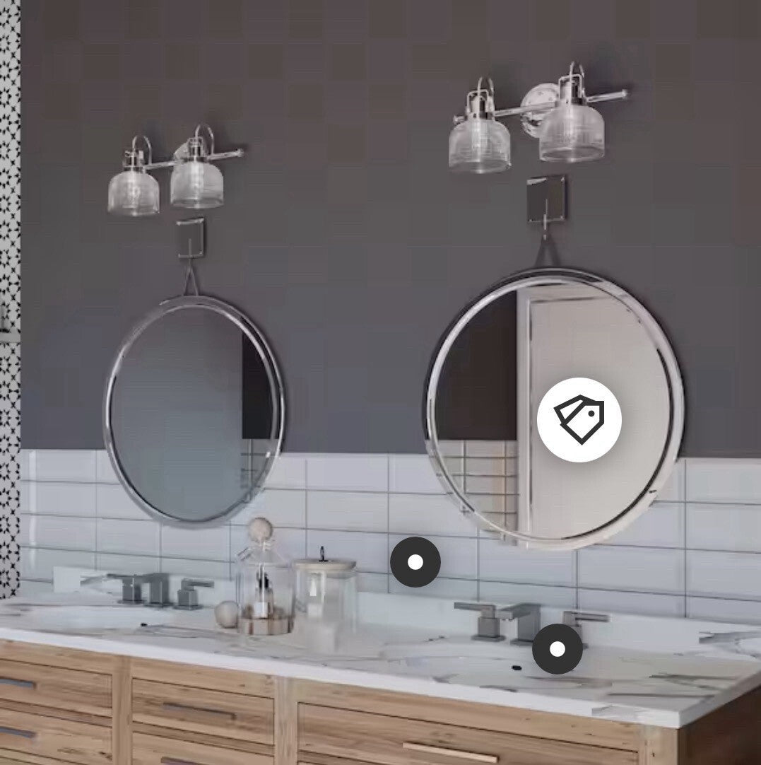 Archie Collection 2-Light Clear Double Prismatic Tools & Home Improvement
