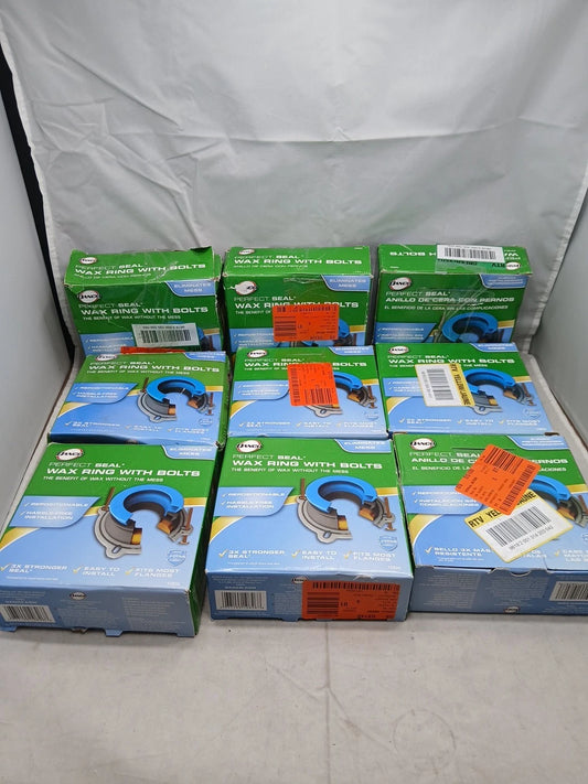 9pc Perfect Seal Toilet WaxRing Fits All Bolts Rubber Gaskets Toilet Install Kit