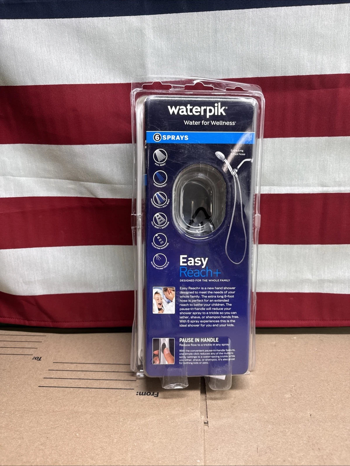 Waterpik 6-Spray 4.8 in. Wall Mount Handheld Adjustable Shower Head. Chrome