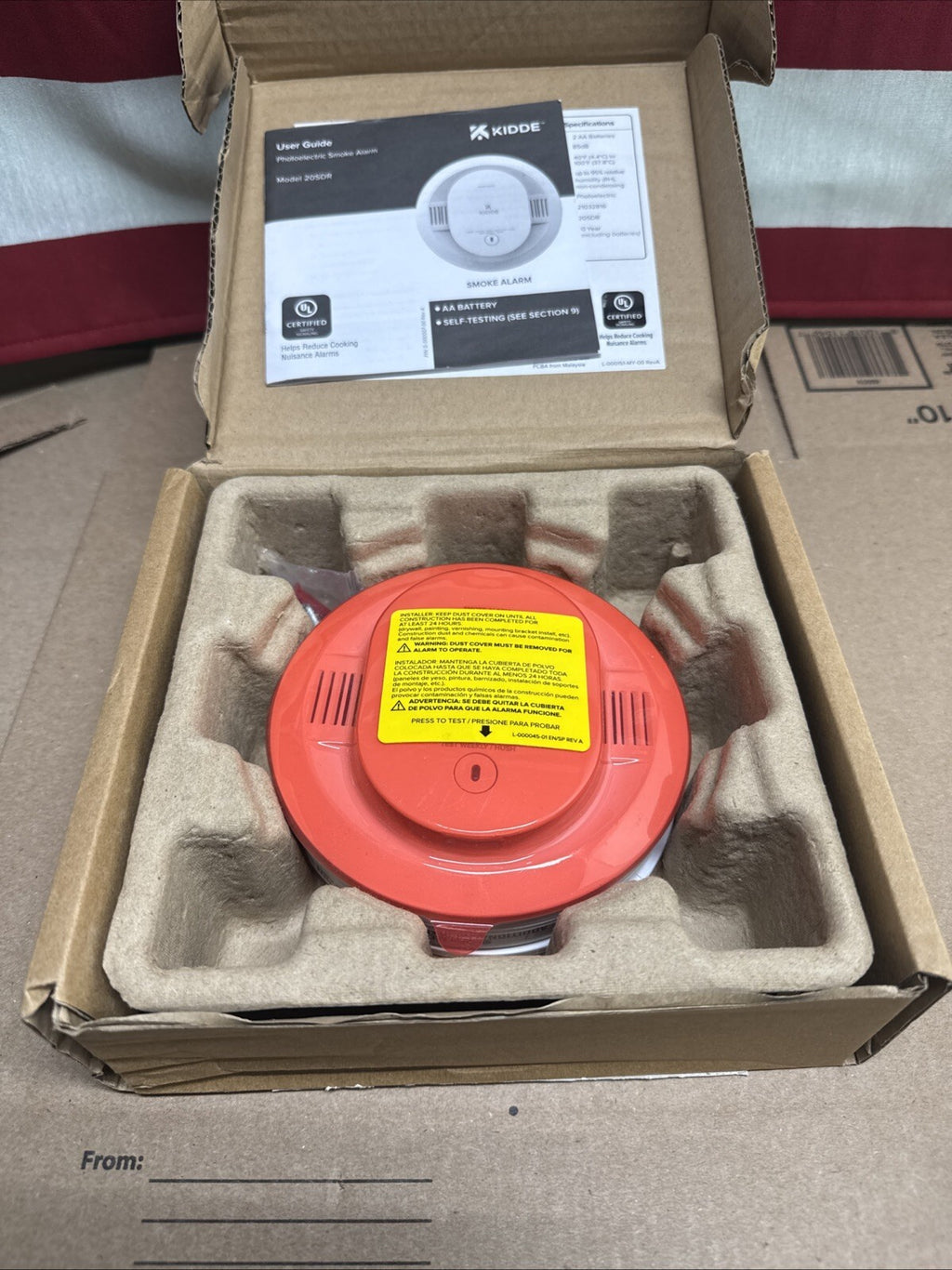 KIDDE 20SDR Photoelectric. Smoke Alarm AA Battery Powered LED Warning